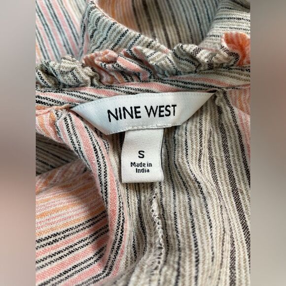 Nine West Peasant Sun Dress Maxi Stripes S - Picture 5 of 8